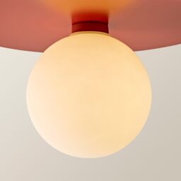 ValueLights Darla Frosted Globe IP44 Rated Bathroom Flush Ceiling Light in Burnt Orange - thumbnail 4