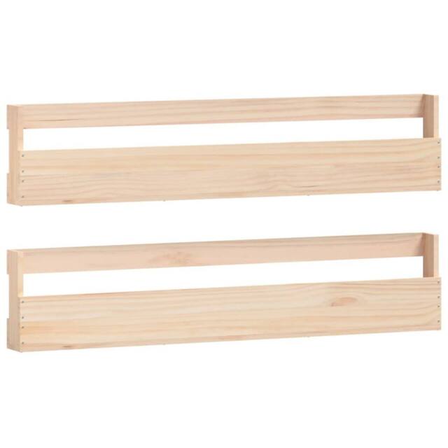 Berkfield Home Wall-mounted Shoe Racks 2 pcs 110x9x23 cm Solid Wood Pine in Light Tan - Size: 110 x 9 x 23 cm - image 1