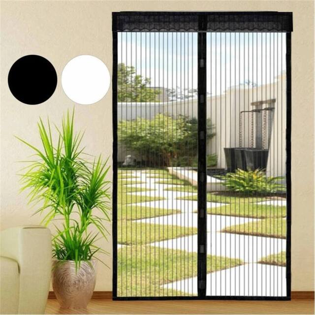 SPETLEK 90x210cm Heavy Duty Magnetic Screen Door Anti Mosquito Mesh for French in Black - Size: 90x210 cm - image 1