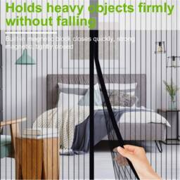 SPETLEK 90x210cm Heavy Duty Magnetic Screen Door Anti Mosquito Mesh for French in Black - Size: 90x210 cm - thumbnail 5