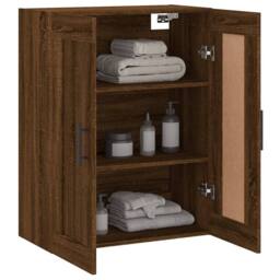Berkfield Home Wall Mounted Cabinet Brown Oak 69.5x34x90 cm Engineered Wood - thumbnail 5