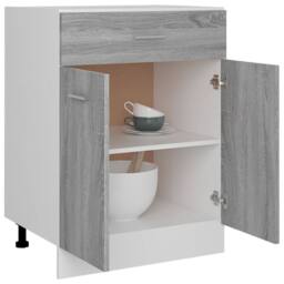 Berkfield Home Premium Drawer Bottom Cabinet Grey Sonoma 60x46x81.5 cm Engineere - thumbnail 4