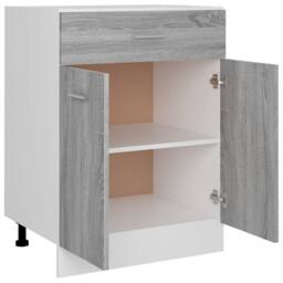 Berkfield Home Premium Drawer Bottom Cabinet Grey Sonoma 60x46x81.5 cm Engineere - thumbnail 7