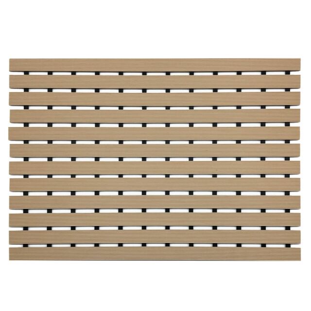 Nicoman PVC Duckboard Anti Slip Shower Mat Bath Mat 61cm x 43cm in Beige - Size: 61 cm x 43 cm - image 1