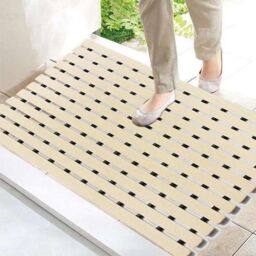 Nicoman PVC Duckboard Anti Slip Shower Mat Bath Mat 61cm x 43cm in Beige - Size: 61 cm x 43 cm - thumbnail 2