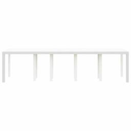 Berkfield Home Garden Table White 300x100x73 cm Poly Rattan - Size: 300 x 100 x 73 cm - thumbnail 4
