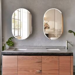 Pirlo Plush Frameless Wall Large Oval Vanity Mirror For Bedroom, Bathroom, Living Room in Clear - thumbnail 4