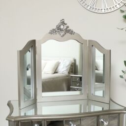 Melody Maison Ornate Triple Dressing Table Mirror - Tiffany Range in Silver - thumbnail 2