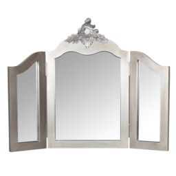 Melody Maison Ornate Triple Dressing Table Mirror - Tiffany Range in Silver