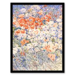 Artery8 Childe Hassam Framed Wall Art Print The Island Garden Spring Flowers - Size: A4 - thumbnail 1