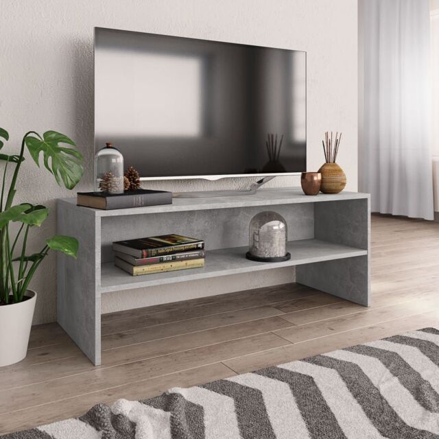 Berkfield Home TV Cabinet Concrete Grey 100x40x40 cm Engineered Wood - Size: 100 x 40 x 40 cm - image 1