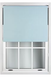 Furnished Duck Egg Blue Blackout Roller Blinds - Trimmable Window Shade for Home & Office - Size: 45 cm width x 210 cm drop - thumbnail 1