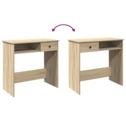 Berkfield Home Desk Sonoma Oak 80x40x75 cm Engineered Wood in Brown - Size: 80 x 40 x 75 cm - thumbnail 8