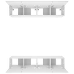 Berkfield Home TV Cabinets 4 pcs White 80x30x30 cm Engineered Wood - Size: 80 x 30 x 30 cm - thumbnail 6