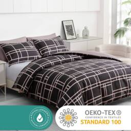 Grace Premium Microfiber Duvet Cover Set Lightweight & Breathable in Light Brown - Size: King - thumbnail 4