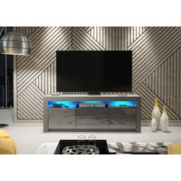 Mex Furniture LTD TV Unit Shine 160cm - Dark Grey with Gloss Doors & LED Lights - thumbnail 5
