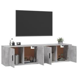 Berkfield Home Classic Wall-mounted TV Cabinets 2 pcs Concrete Grey 80x34.5x40 cm - thumbnail 1