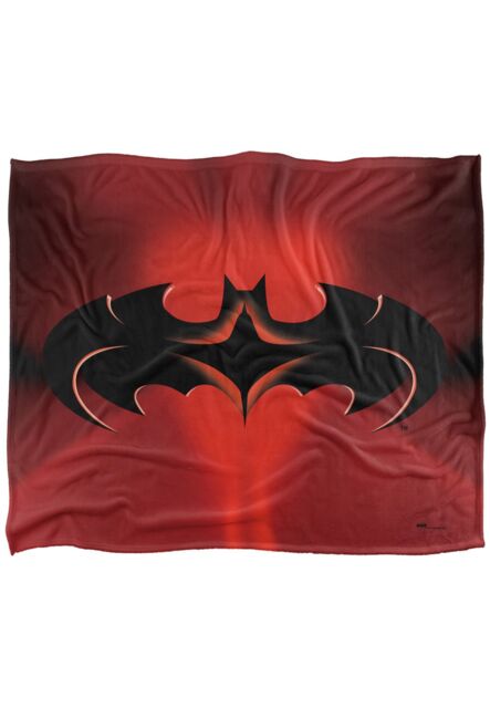 Batman Blanket, 152x127 cm & Robin Logo Silky Touch Super Soft Throw Blanket in White - image 1