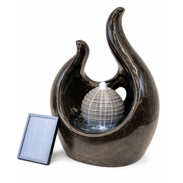 Gardenwize Solar Baroque Style Water Feature With Battery Back up in Dark Brown - image 1