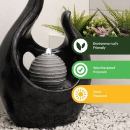 Gardenwize Solar Baroque Style Water Feature With Battery Back up in Dark Brown - thumbnail 4