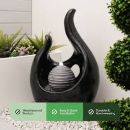 Gardenwize Solar Baroque Style Water Feature With Battery Back up in Dark Brown - thumbnail 3