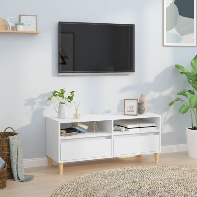 Berkfield Home TV Cabinet White 100x34.5x44.5 cm Engineered Wood - image 1