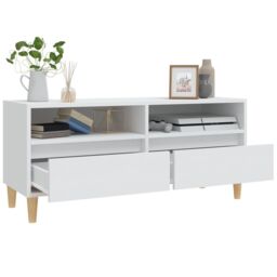 Berkfield Home TV Cabinet White 100x34.5x44.5 cm Engineered Wood - thumbnail 5
