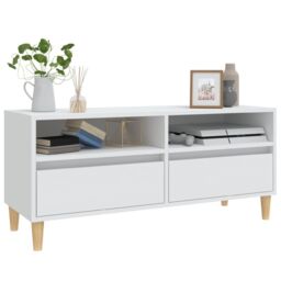 Berkfield Home TV Cabinet White 100x34.5x44.5 cm Engineered Wood - thumbnail 4