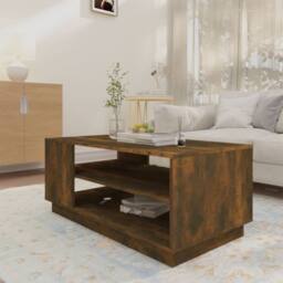 Berkfield Home Modern Coffee Table Smoked Oak 102x55x43 cm Engineered Wood in Brown - Size: 102 x 55 x 43 cm - thumbnail 1