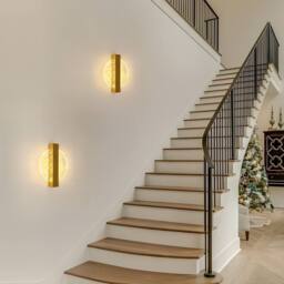 Goeco LED Wall Lights Gold, 12 W, Round Acrylic Wall Lamp, Three-color light in Gold - thumbnail 4