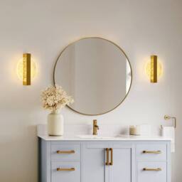 Goeco LED Wall Lights Gold, 12 W, Round Acrylic Wall Lamp, Three-color light in Gold - thumbnail 3