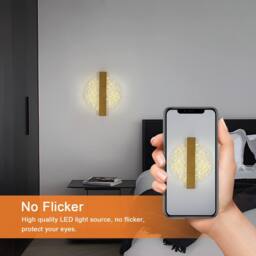 Goeco LED Wall Lights Gold, 12 W, Round Acrylic Wall Lamp, Three-color light in Gold - thumbnail 7