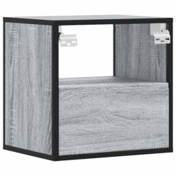 Berkfield Home Durable Wall-mounted Bedside Cabinet Grey Sonoma 40x31x39.5 cm - thumbnail 7