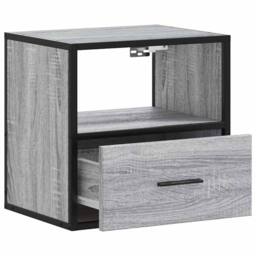 Berkfield Home Durable Wall-mounted Bedside Cabinet Grey Sonoma 40x31x39.5 cm - thumbnail 8