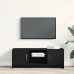 Berkfield Home TV Cabinet Black Oak 102x30x37.5 cm Engineered Wood - thumbnail 3