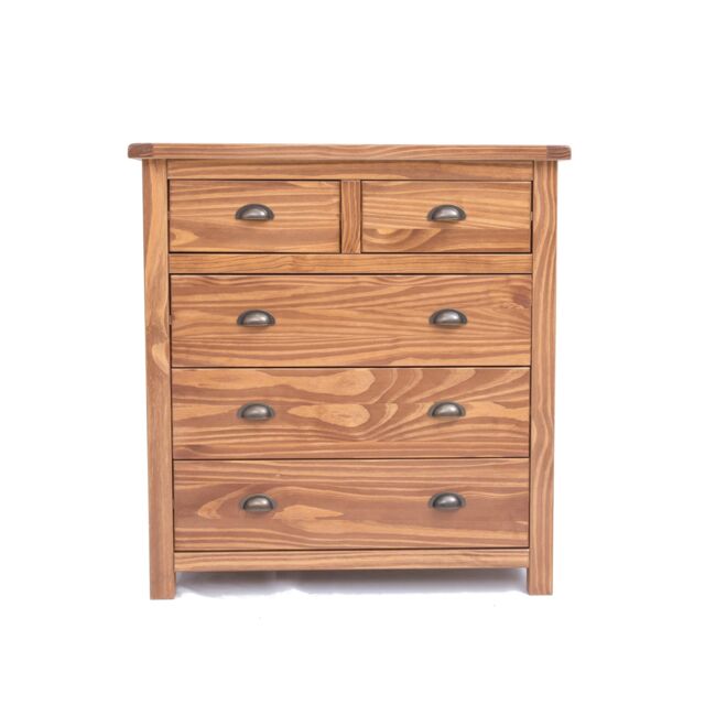 Cabinet Bits Padua 5 Drawer Chest of Drawers Brass Cup Handle in Brown - image 1
