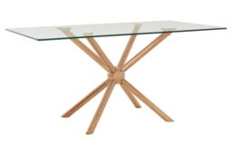 Orsina Distinctive Rectangular Rose Gold Dining Table, Contemporary Kitchen Table For Breakfast, Lunch, Dinner - thumbnail 6