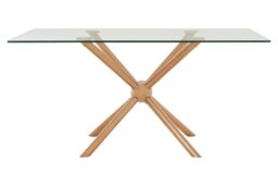Orsina Distinctive Rectangular Rose Gold Dining Table, Contemporary Kitchen Table For Breakfast, Lunch, Dinner - thumbnail 2