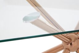 Orsina Distinctive Rectangular Rose Gold Dining Table, Contemporary Kitchen Table For Breakfast, Lunch, Dinner - thumbnail 5