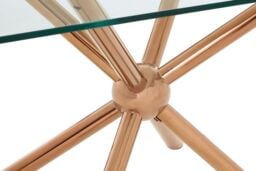 Orsina Distinctive Rectangular Rose Gold Dining Table, Contemporary Kitchen Table For Breakfast, Lunch, Dinner - thumbnail 4