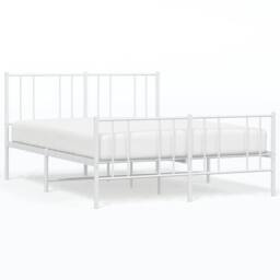 Berkfield Home Metal Bed Frame with Headboard & Footboard White 150x200 cm Kin… - Size: King - thumbnail 3