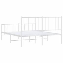 Berkfield Home Metal Bed Frame with Headboard & Footboard White 150x200 cm Kin… - Size: King - thumbnail 8