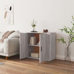 Berkfield Home Sideboard Grey Sonoma 80x33x70 cm Engineered Wood - Size: 80 x 33 x 70 cm - thumbnail 5