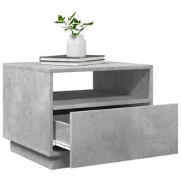 Berkfield Home Coffee Table with LED Lights Concrete Grey 50x49x40 cm - Size: 50 x 49 x 40 cm - thumbnail 6