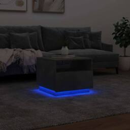 Berkfield Home Coffee Table with LED Lights Concrete Grey 50x49x40 cm - Size: 50 x 49 x 40 cm - thumbnail 5
