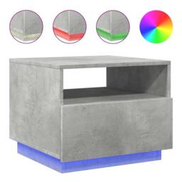 Berkfield Home Coffee Table with LED Lights Concrete Grey 50x49x40 cm - Size: 50 x 49 x 40 cm - thumbnail 1