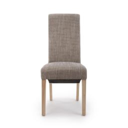 Shankar Baxter Wave Back Tweed Oatmeal Dining Chair in Beige - thumbnail 4