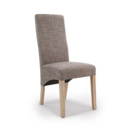 Shankar Baxter Wave Back Tweed Oatmeal Dining Chair in Beige - thumbnail 1