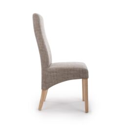 Shankar Baxter Wave Back Tweed Oatmeal Dining Chair in Beige - thumbnail 3