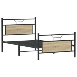 Berkfield Home Bed Frame without Mattress Sonoma Oak 100x190 cm Engineered Wood in Brown - thumbnail 3